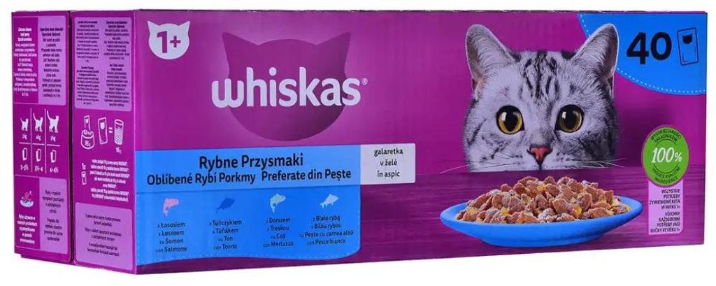 WHISKAS Fish Favorites v želé - mokrá mačacia strava - Obrázok produktu 