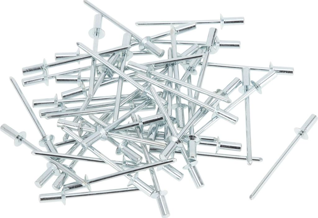 Senkkopf-Geschlossene Dichtnieten 3mm Griffdurchmesser 6mm Grifflänge 6mm Flanschdurchmesser Reparaturwerkzeug-Sortiment-Set Eisen Silberton 50 St...
