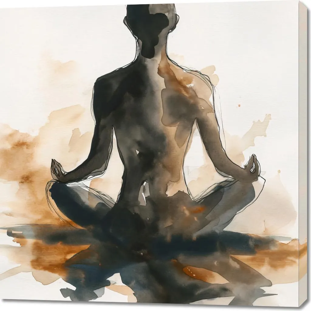 Tableau Déco Yoga et Méditation 100x100 cm Ambiance Sérénité Totale