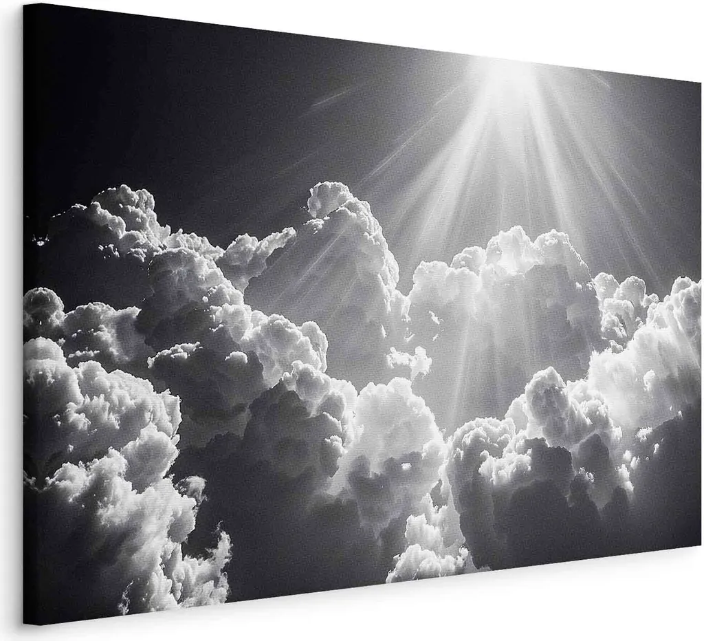 Italienischer Leinwand Leinwandbild - La speranza nelle nuvole: Raggi di sole ispiratori - Risvegliare le emozioni 120x80 cm Muster b-H-10041-b-a
