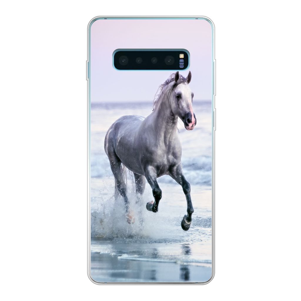 MuchoWow Handyhülle Schutzhülle Hülle für Samsung Galaxy S10 Lite Pferd - Meer - Pastell Silikon Softcase Handy Hülle - Schutz