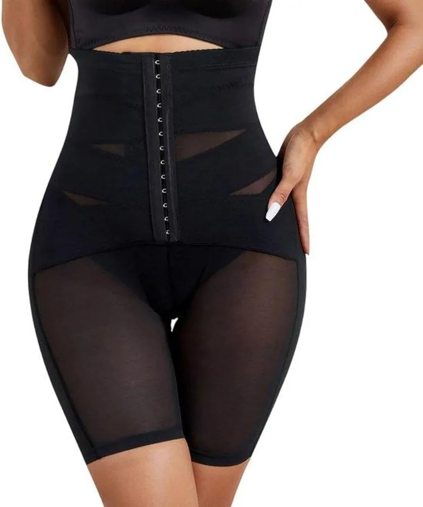 Culotte gainante taille haute noire avec boucle réglable et effet push-up