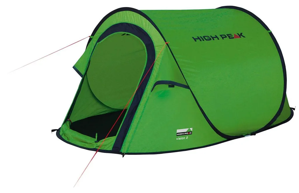 Tente Festival 2 Personnes High Peak Vision 2 Verte Montage en 2 Sec