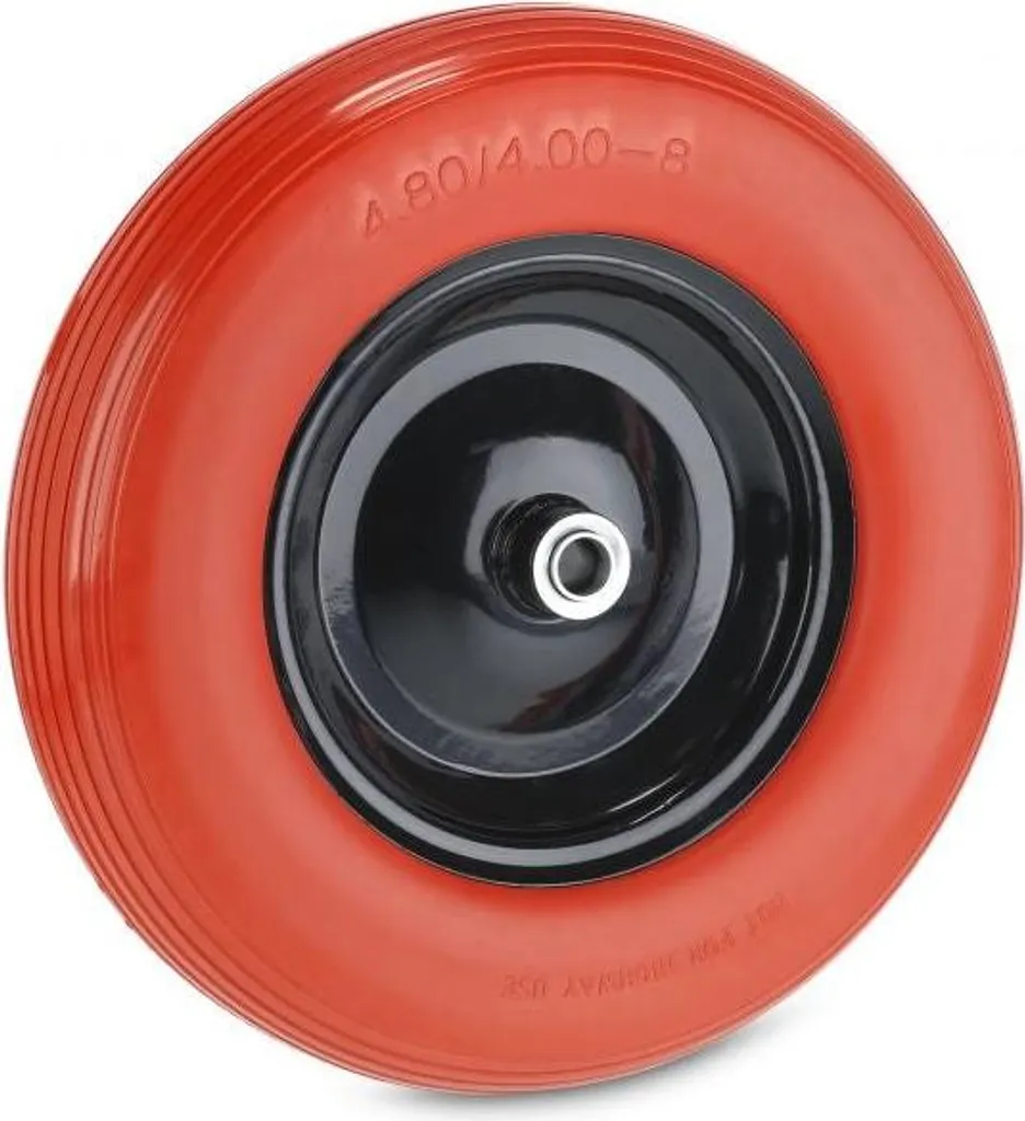 Roue de brouette increvable 4.80 4.00-8 en polyuréthane avec axe