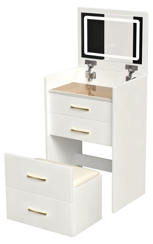 Make-up tafel 3-in-1 met open spiegel, make-up tafel set Productafbeelding 