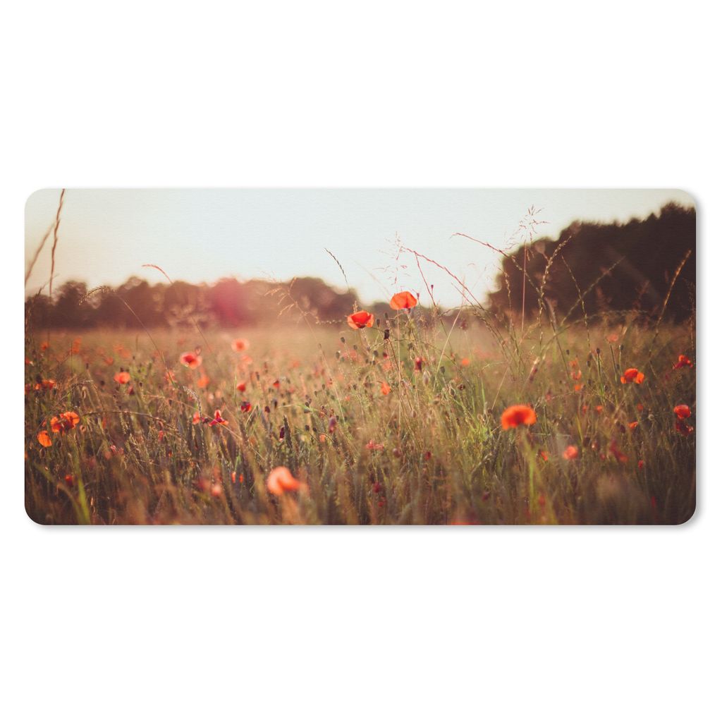 MuchoWow® Schreibtischunterlage Sonnenuntergang - Blumen - Produktbild 