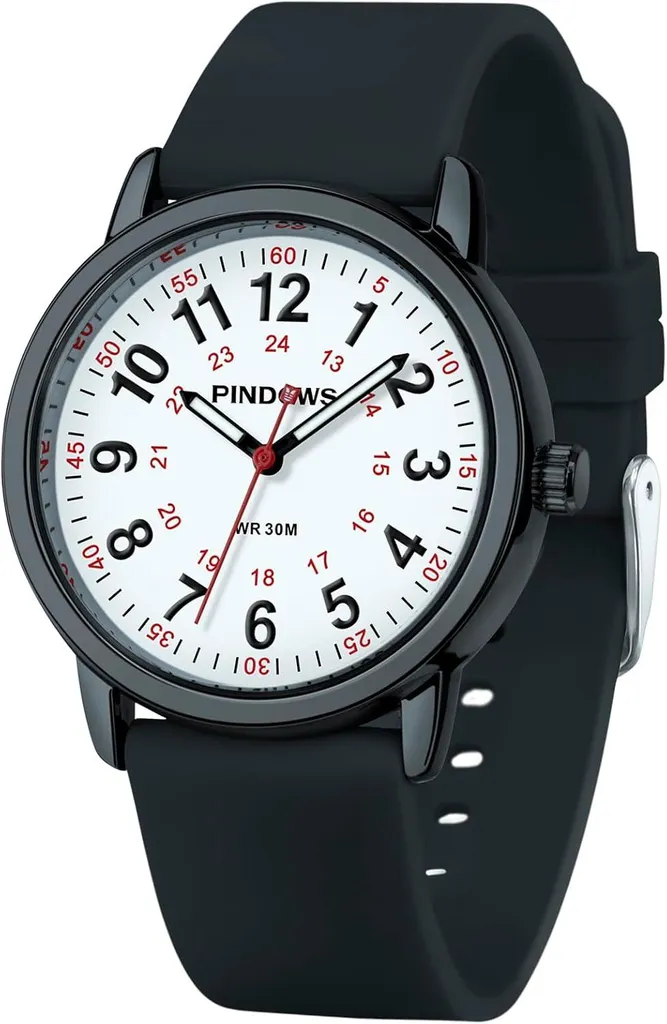 Orologi da donna, orologi analogici al quarzo per studenti, donne e uomini, resistenti all'acqua 30 M con indicazione dell'ora militare Quadrante luminoso e di facile lettura