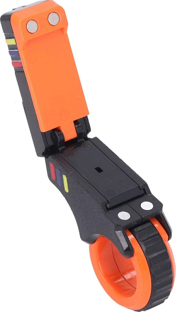 Fingerspitzen-Slider-Spielzeug, magnetisch, rutschfest, Ratsche, Stressabbau, Dekompression, 3D, Orange + Schwarz