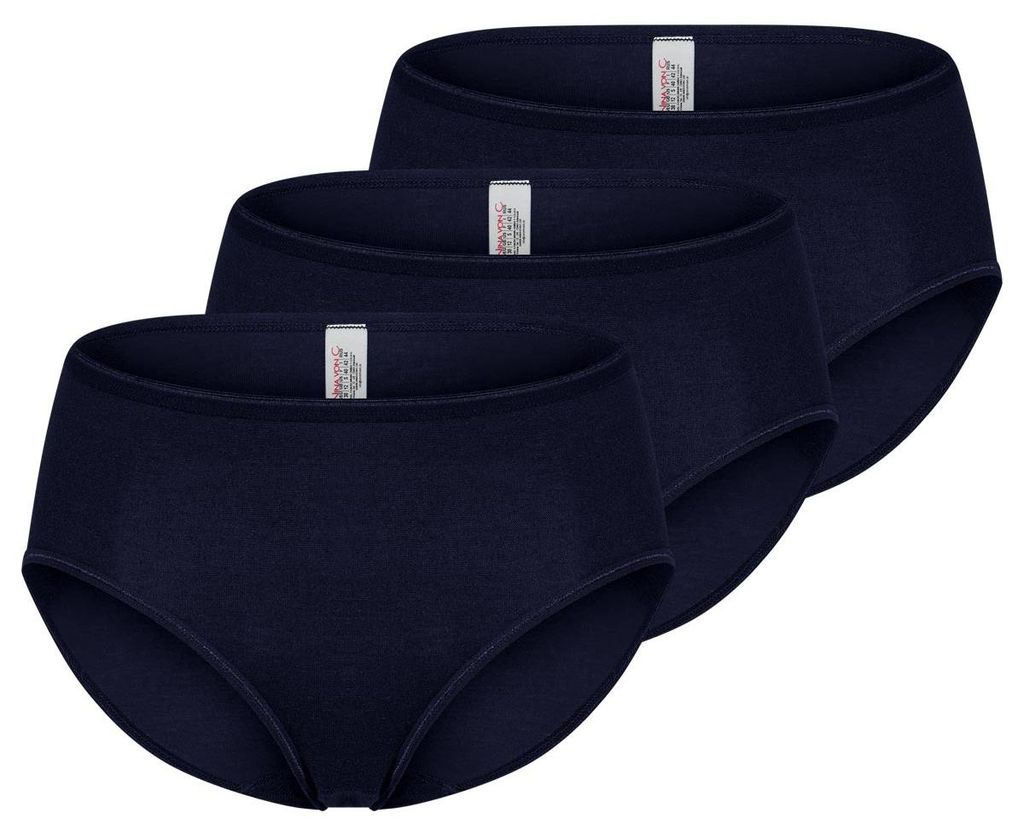 Nina von C. 3er Pack Motion Hüftslip Weiches Material, ohne Seitennähte, Hüftiger Sitz und Po bedeckende Form, Schmale Satinabschlüsse