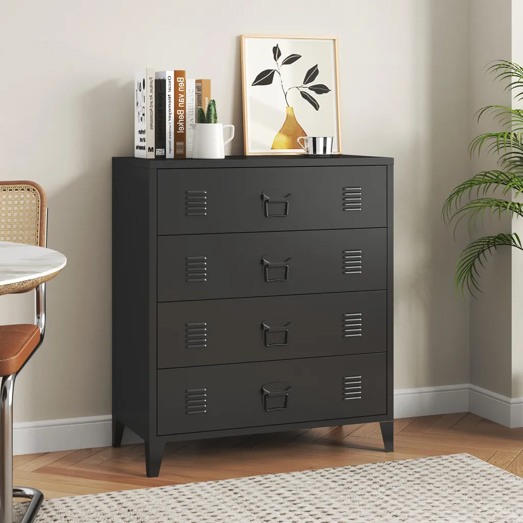 Armoire métal gain de place 4 tiroirs pour bureau ordonné 80x40x92 cm