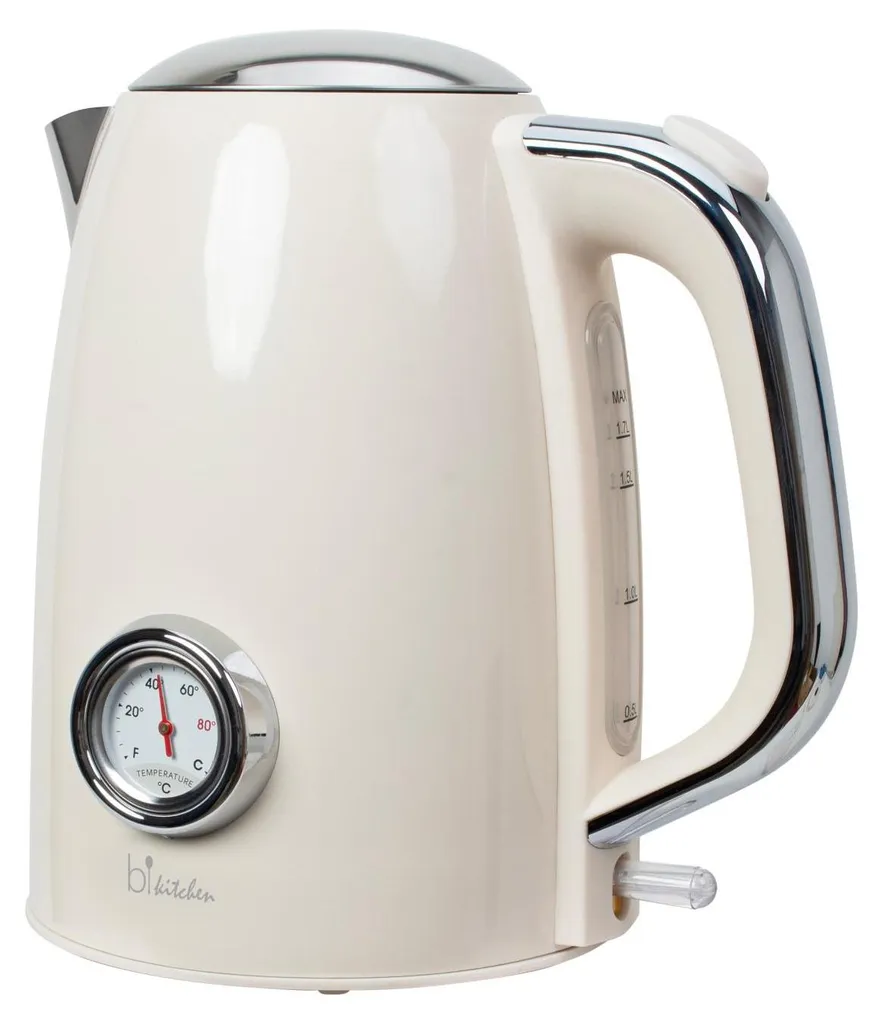 Bouilloire inox 1,7 litre Bikitchen 410139 Nostalgia - Sans fil 360°