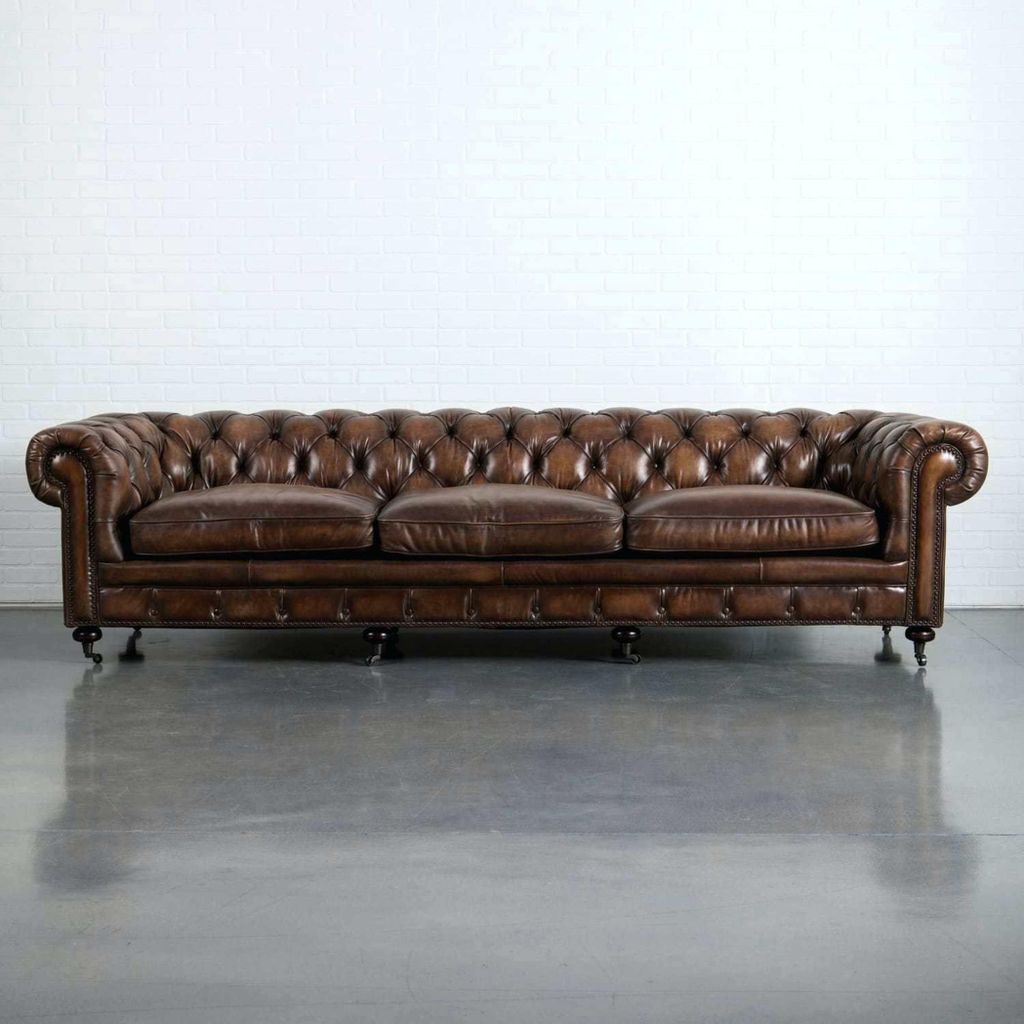 Edle Luxus Chesterfield Couch Polster Sofa Ledersofa 4 Sitzer XXL Big Couchen