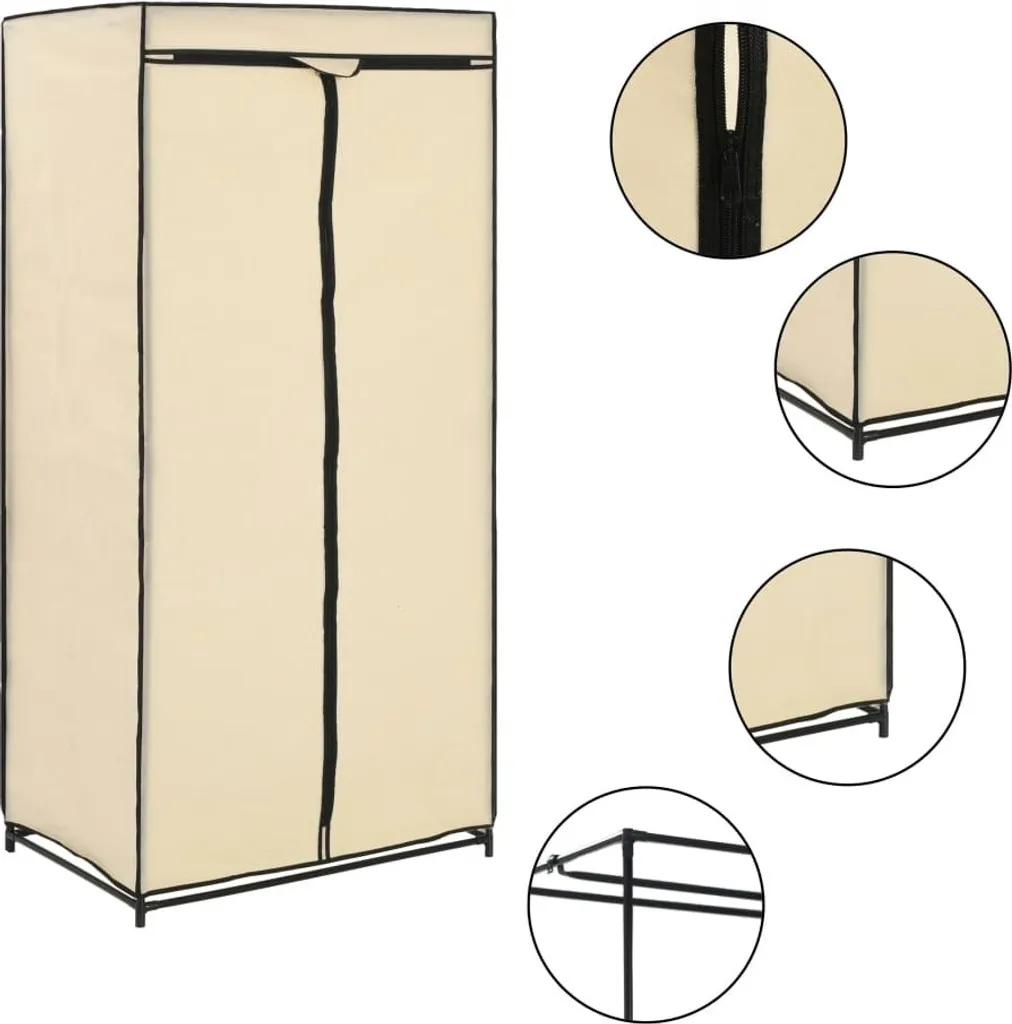 Set 2 Armadi vidaXL Crema 75x50x160 cm - Organizzazione Casa e Ufficio