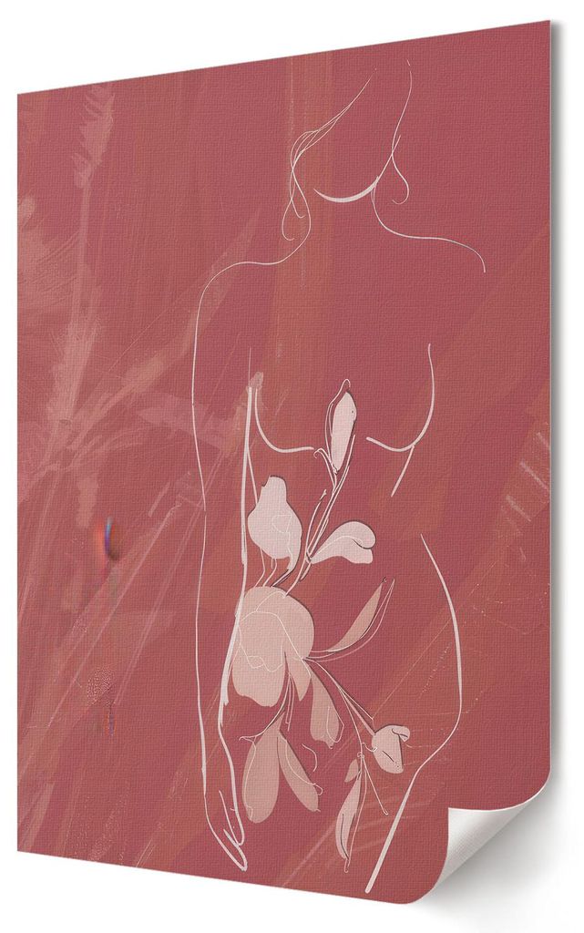 Weibliche Silhouette- Kunstdruck A2 (42x59 cm) - Ausdrucksstark, romantisch, glamourös- Wandbild für Wohnzimmer Schlafzimmer & Flur, Modernes Pos...