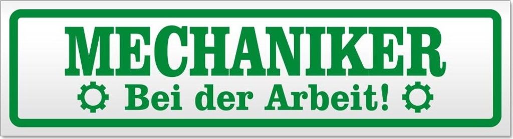 Mechaniker bei der Arbeit Magnetschild Schild magnetisch