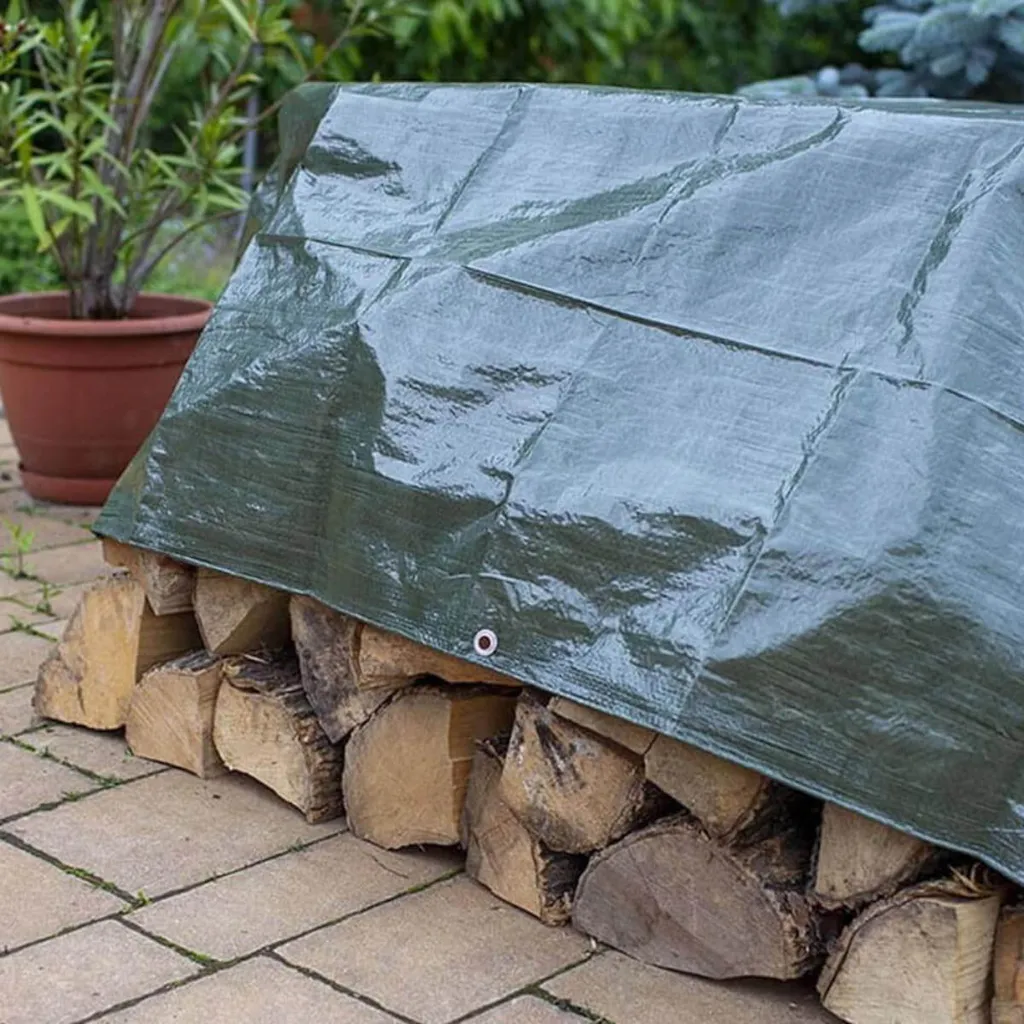 Bâche résistante 6x10 m verte 90g avec œillets pour couverture jardin
