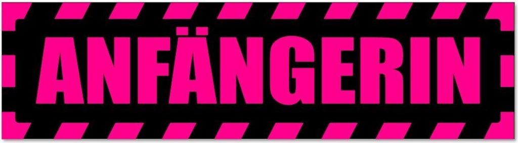 Kiwistar - Autoaufkleber - Pink - Schwarz - 30 x 8 cm - Anfängerin gestreift - Hinweis Aufkleber Sticker für Auto, Kfz, Fahrrad, PKW, LKW