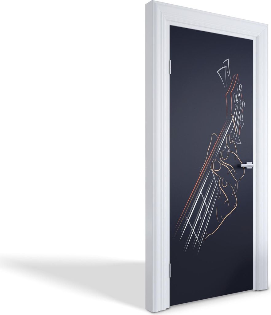 Innentür Folie Modern Selbstklebende Wandsticker Personalisiert - Gitarre spielen - 75 x 205 cm