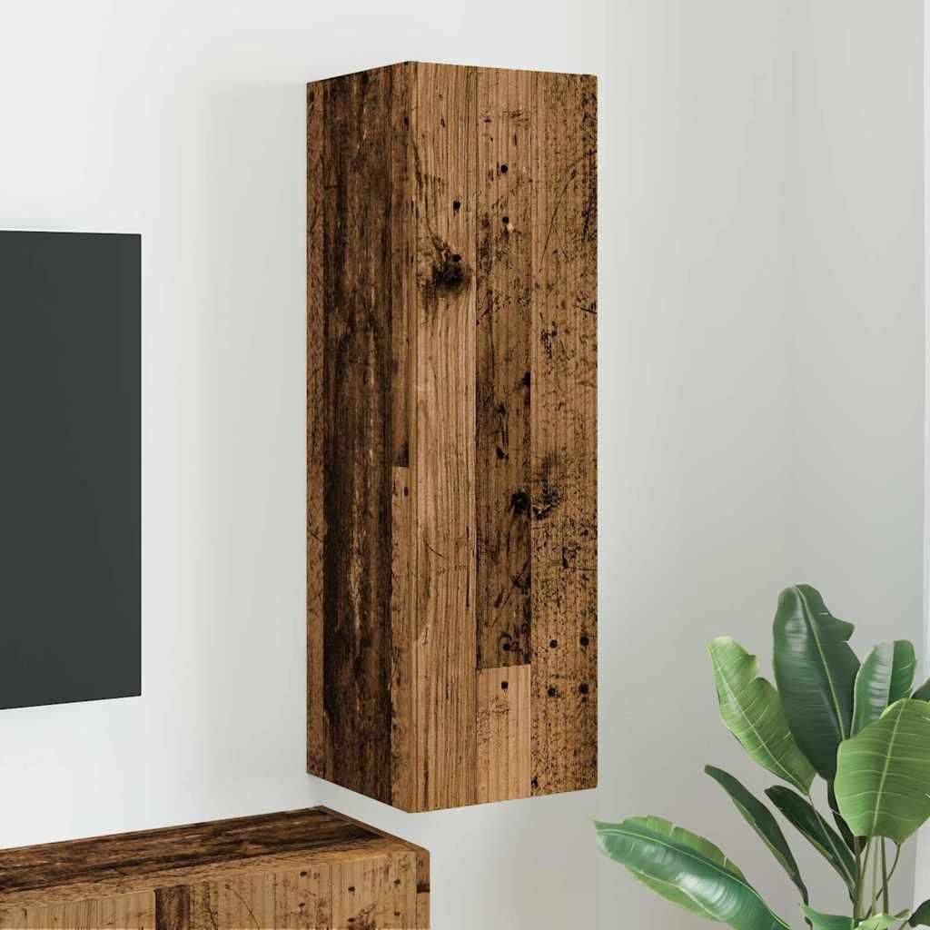 "Schlussverkauf" TV-Wandschrank moderne - Wand Hängeboard - für das Wohnzimmer - Altholz 30x31x100 cm Holzwerkstoff C14691