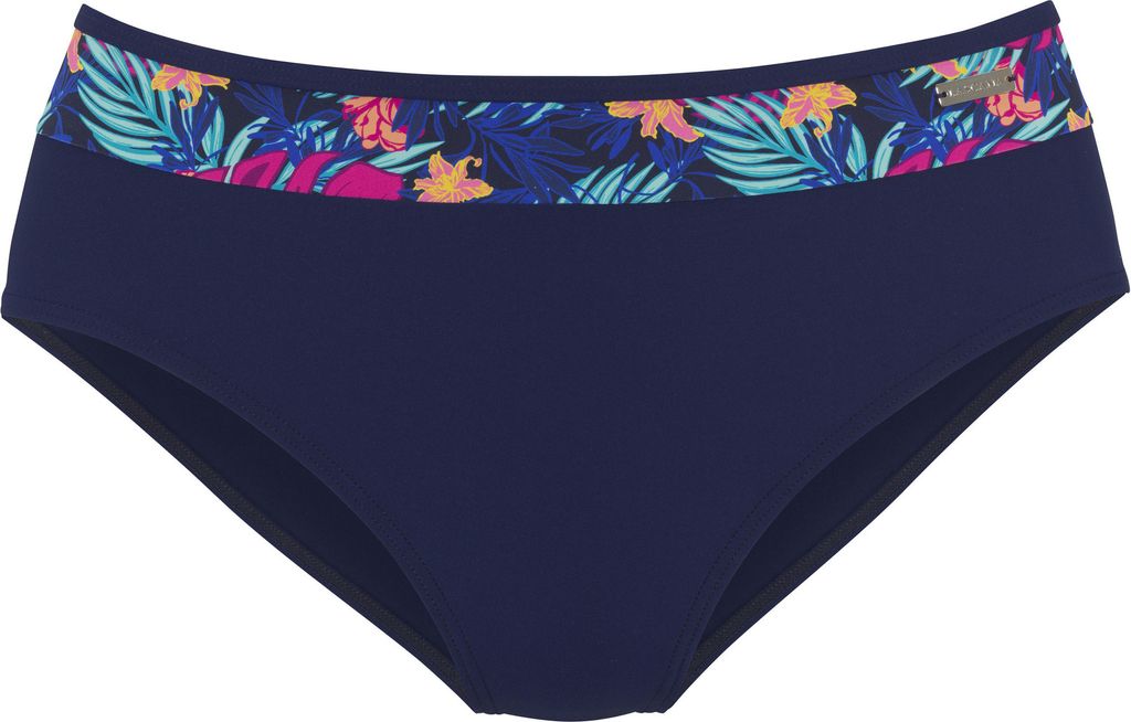 LASCANA Bikini-Hose navy-pink bedruckt Größe 44