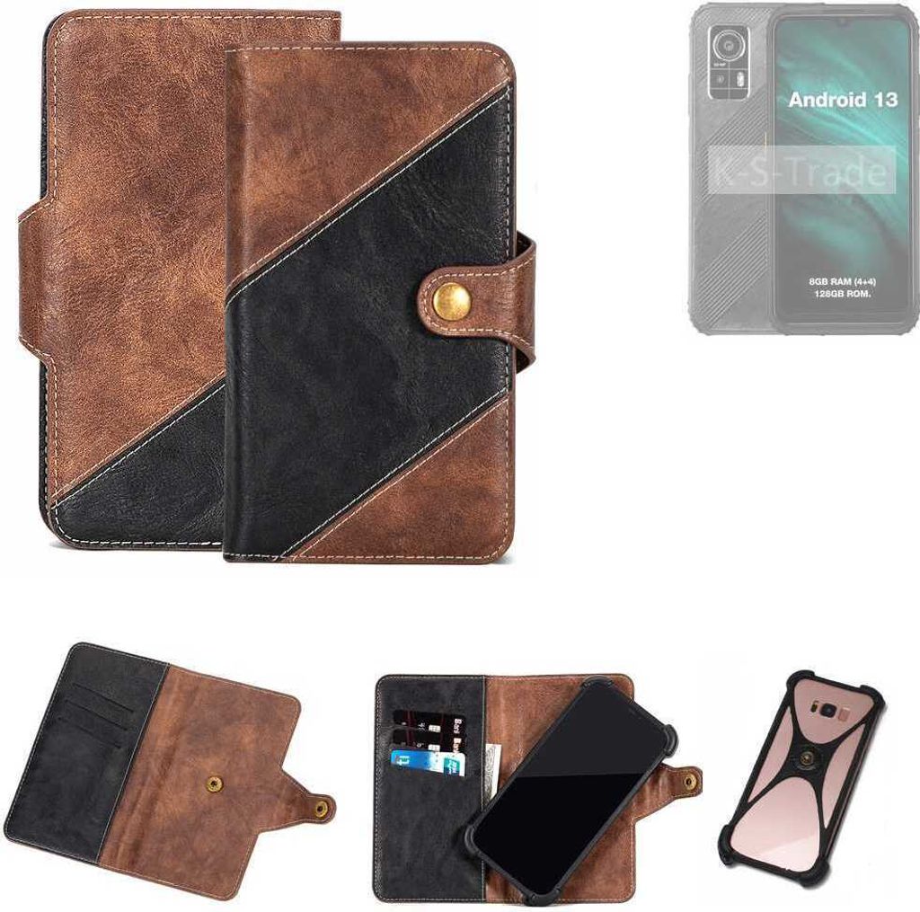 K-S-Trade Handyhülle Schutzhülle Bookstyle Case kompatibel mit AGM H6 Lite Klapphülle Cover Hülle Schutztasche 1x