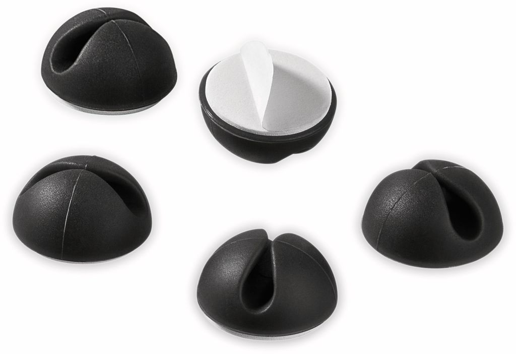 Goobay 95040 cable organiser Universal Kabelhalter Schwarz 5 Stück(e)