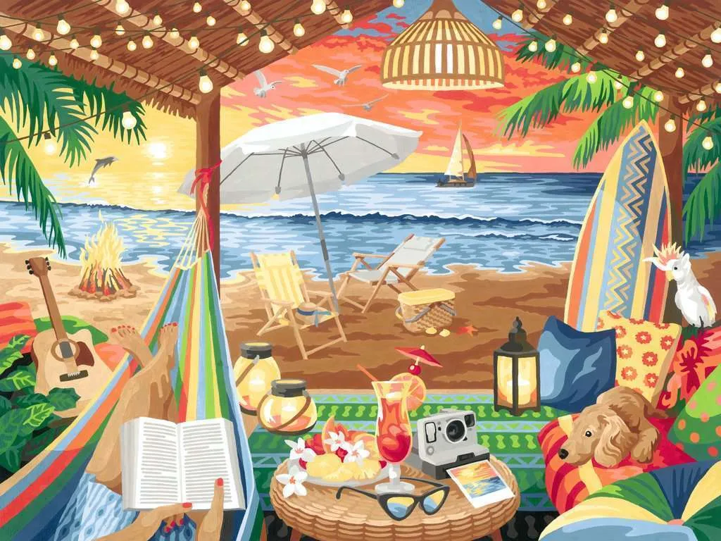 Puzzle 1000 pièces avec finition Softclick Cabane de plage 20276