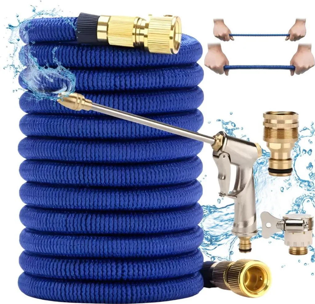 Tuyau d'arrosage rétractable 45m, kit complet avec arroseur de jardin