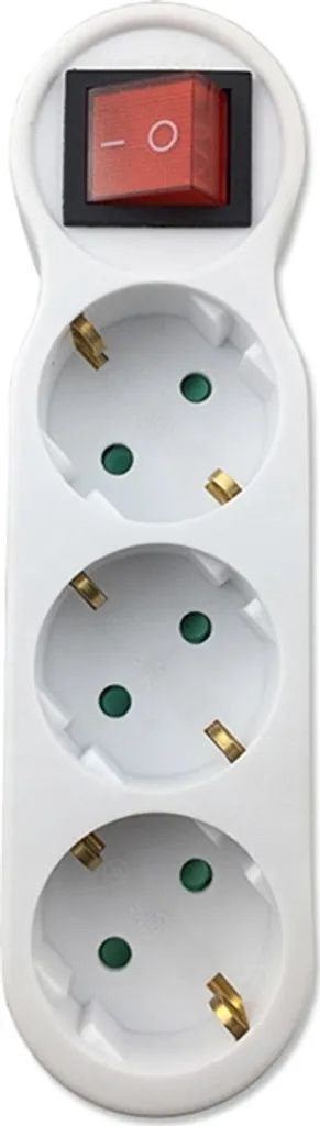 3-Fach EU Steckdosenadapter Mit Schalter,3-fach Rund Mehrfachstecker Mehrfachsteckdose Verteiler Steckdosen