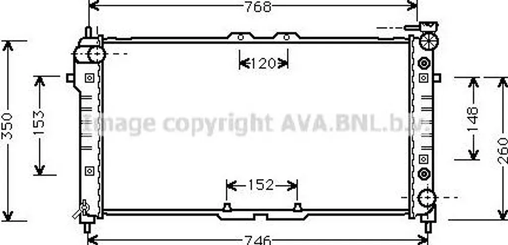 Radiateur moteur en aluminium AVA MZA2037 compatible avec MX-6