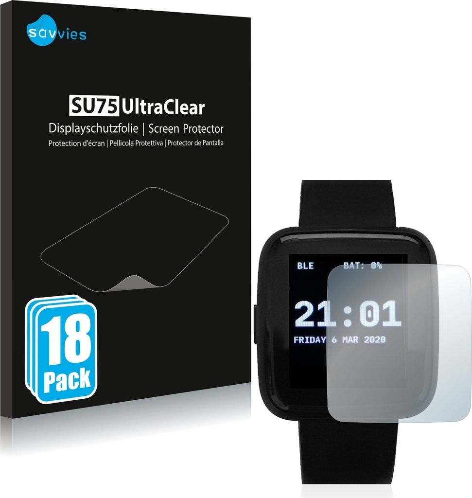 18x Für Pine64 PineTime Schutzfolie Savvies Displayschutz Produktbild 