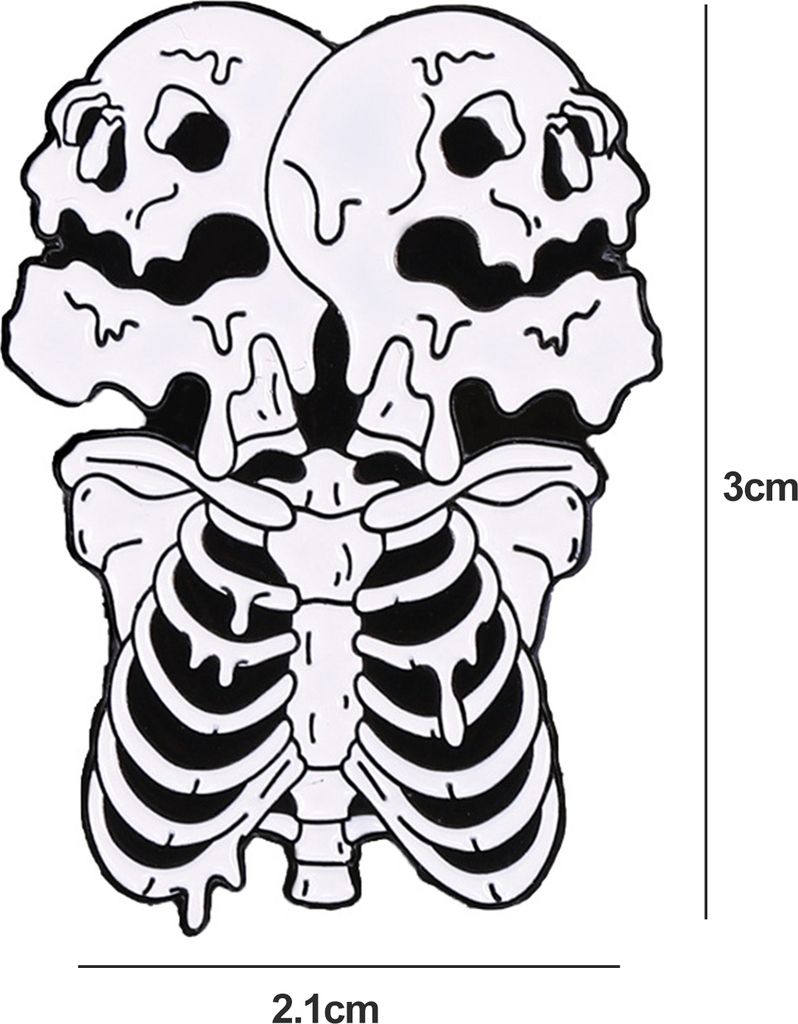Totenkopf-Brosche, Hip-Hop-Punk, beängstigend, lustig, Persönlichkeit, Geschenk, cool, für Frauen und Männer, Kleidung, Tasche, Anstecknadel, M...
