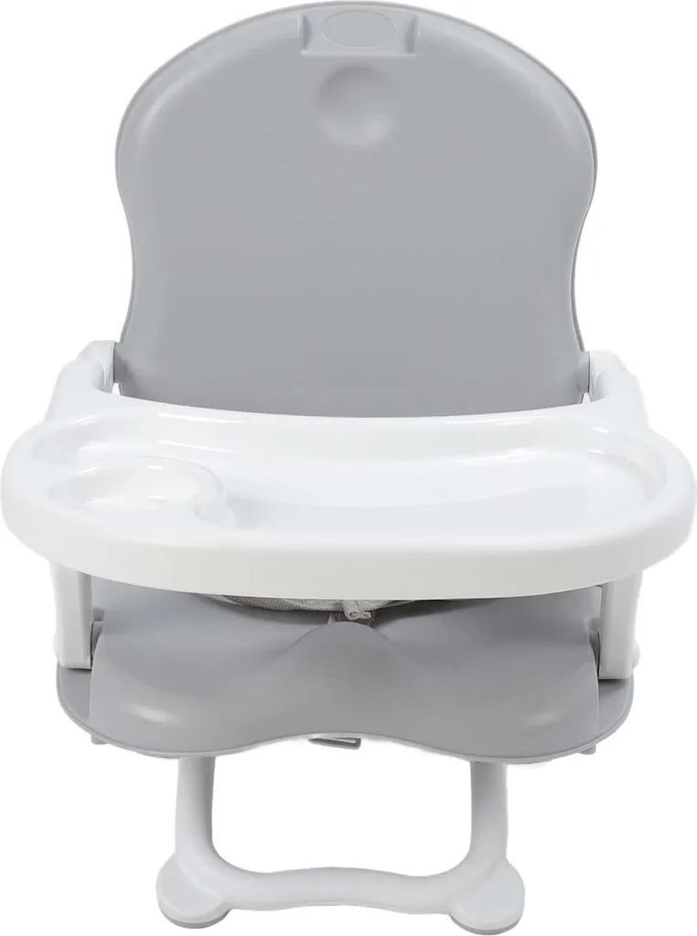 Seggiolone Pappa Pieghevole Grigio - Sedia Alta Regolabile con Vassoio