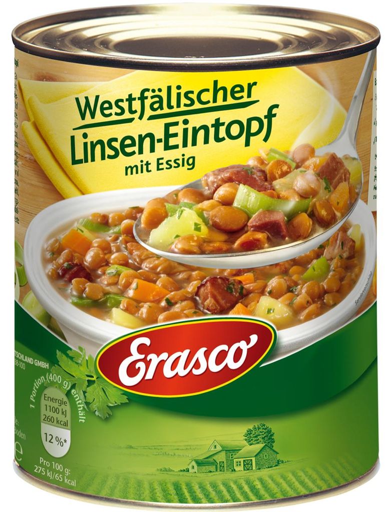 Erasco Vestfálský čočkový guláš rafinovaný s octem 800g Obrázek produktu 