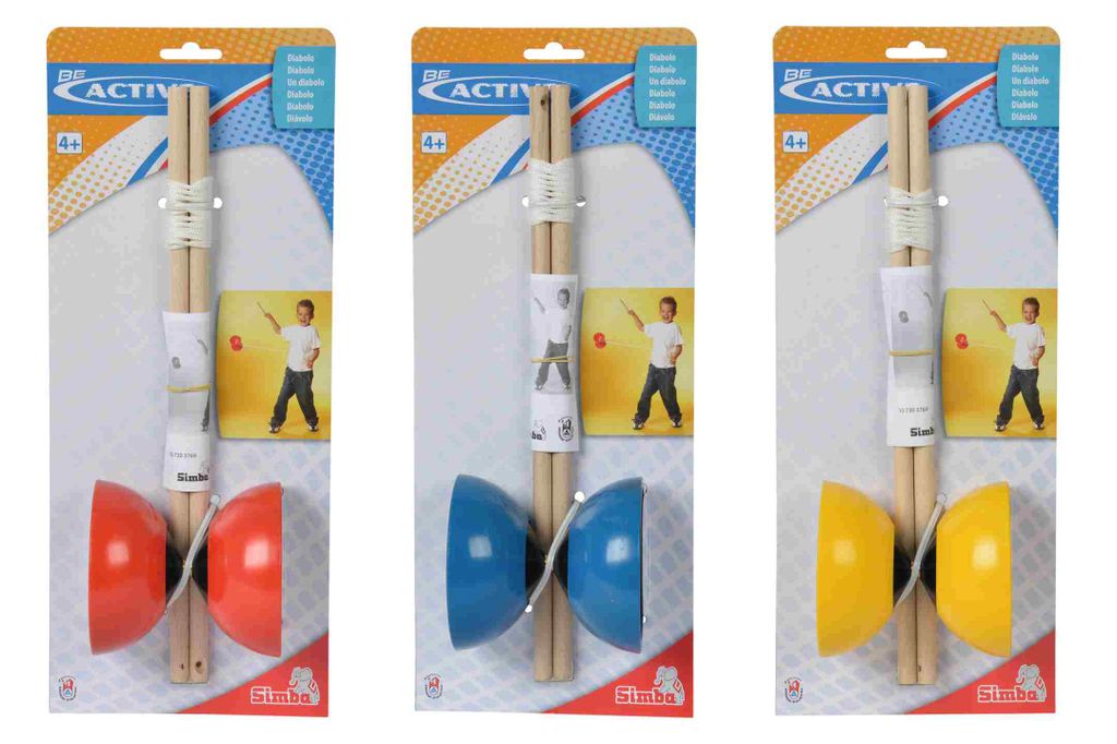 Diabolo z plastu s dřevěnými tyčkami, 1 ks. Barva se liší. Obrázek produktu 