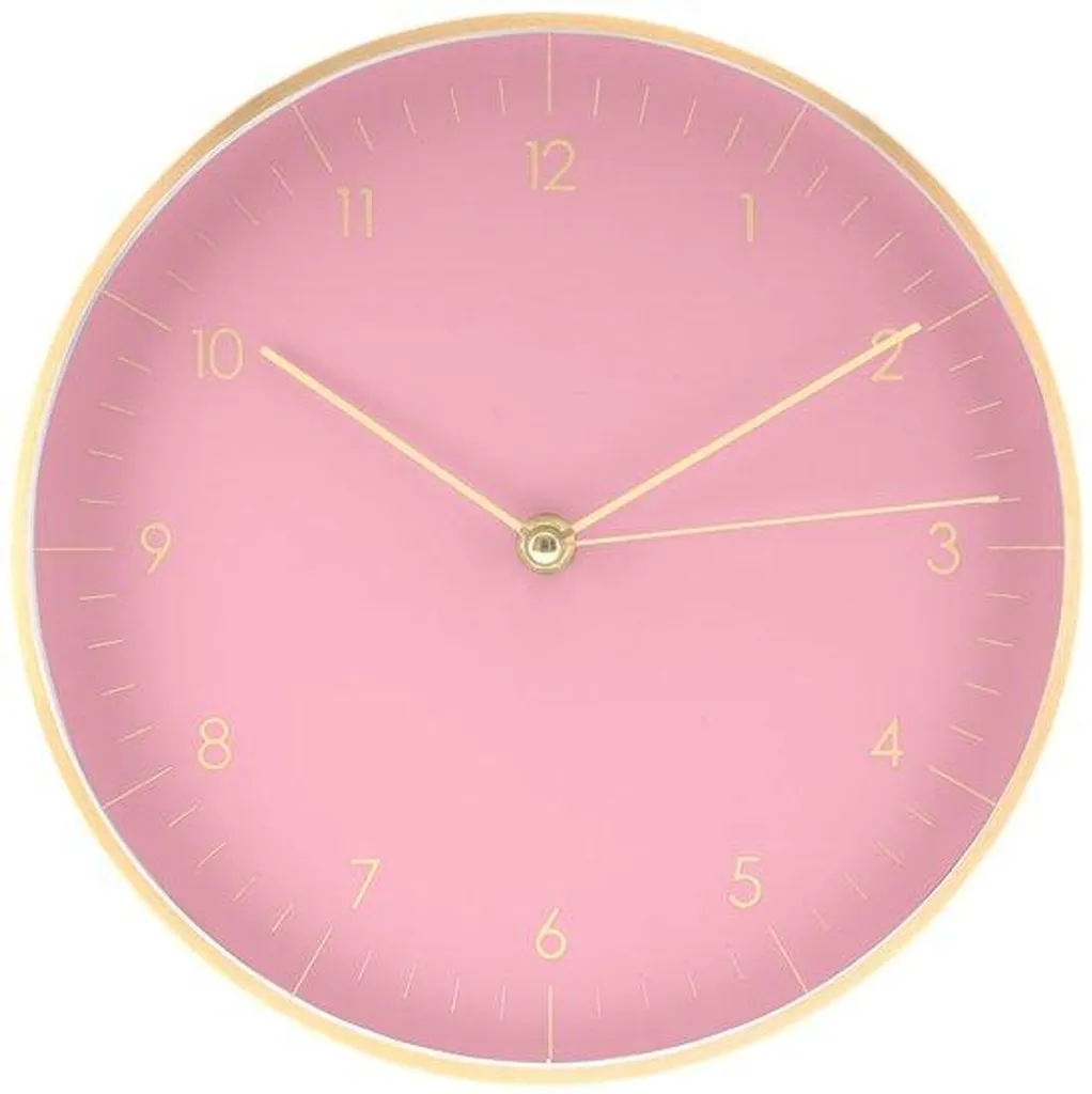 Pendule murale design or rose 30cm pour salon ou bureau contemporain
