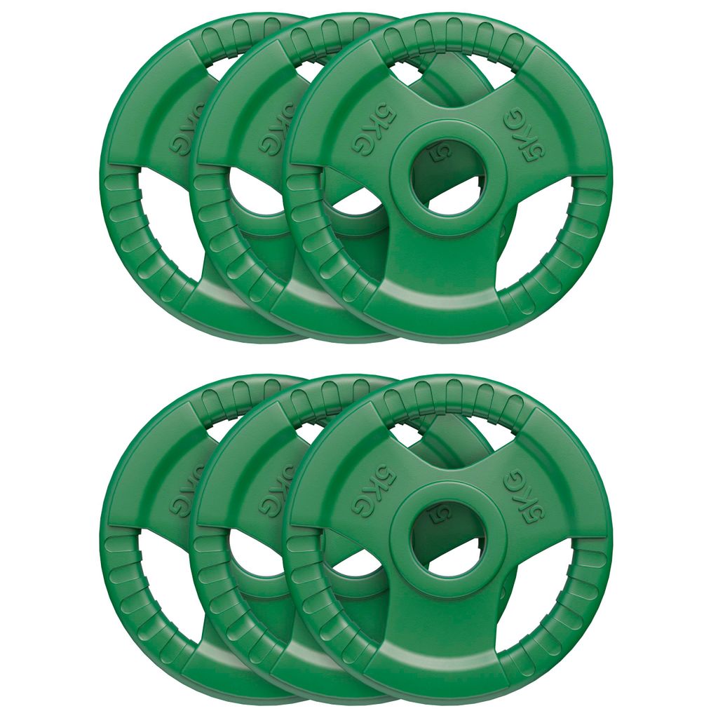 GORILLA SPORTS Hantelscheiben - Einzeln 1,25-25kg / Set 30kg, 50mm, Gripper, Guss, Gummi - Gewichtsscheiben, Olympia Gewichte, Langhantel, Hantel