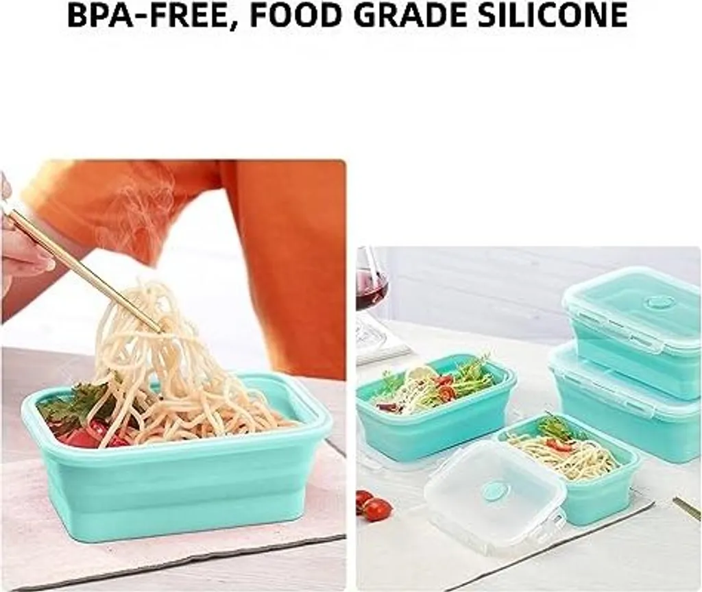 Set Contenitori Silicone BJ 4 Pezzi - Meal Prep e Dieta Salvaspazio - 6