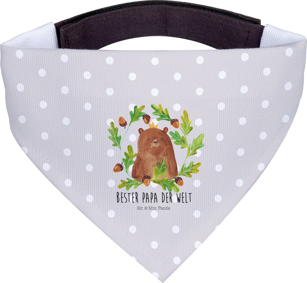 Mr. & Mrs. Panda Halstuch Bär König - Grau Pastell - Geschenk, Vater, Papi, Papa, Teddy, Hundehalstuch, Tuch, Vatertag, Für Hunde, Dad, Hund