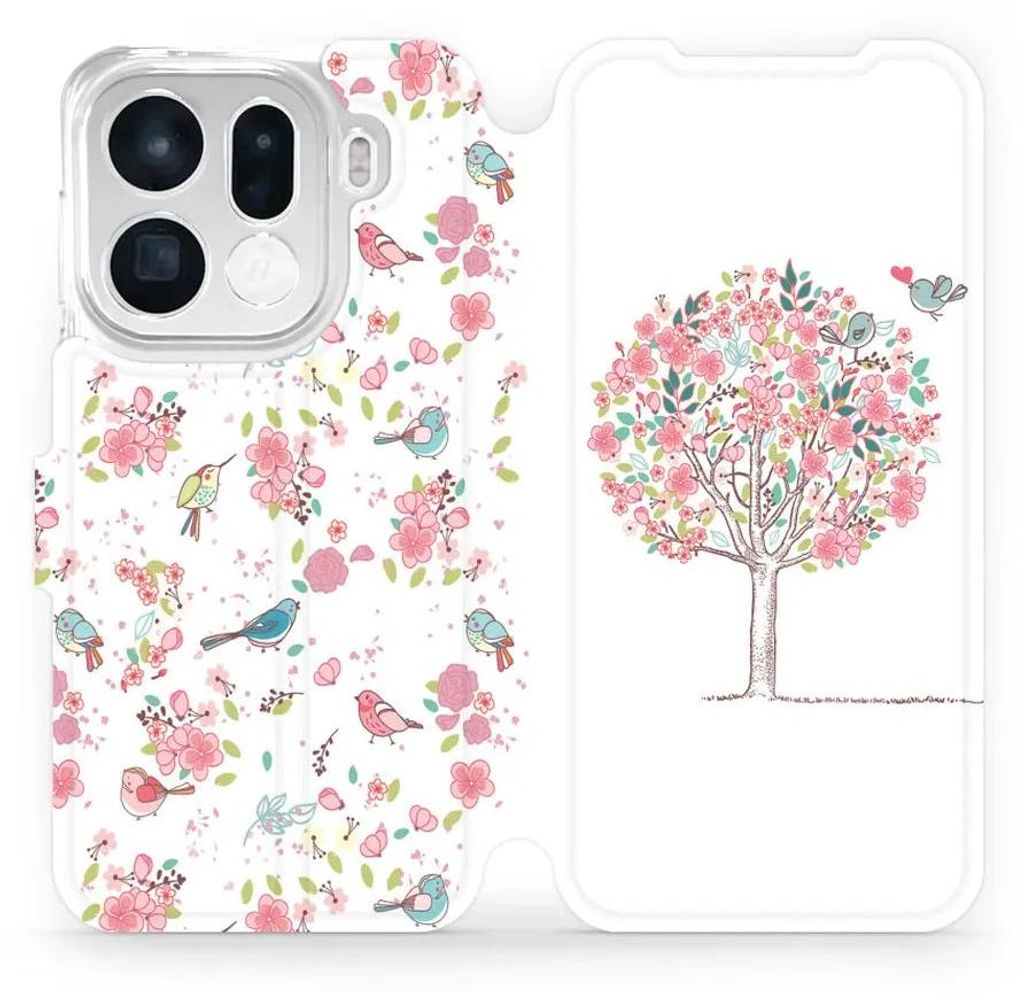 Handyhülle mit klappe für Oppo Find X9 Pro, Mobiwear Book, Rosa Hain