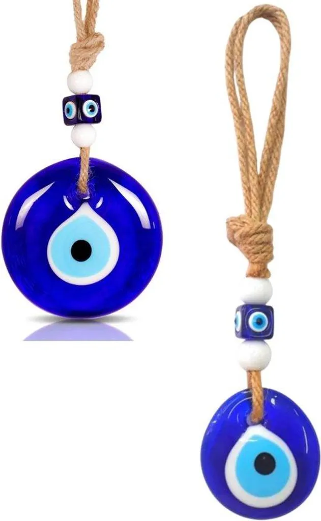 Amulette Porte-bonheur Œil Bleu Turquoise de 5 cm pour Rétroviseur