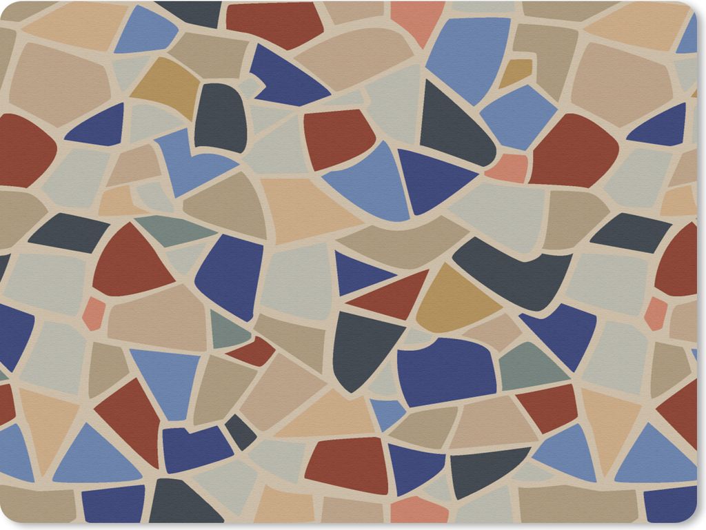 MuchoWow Mauspad Mousepad Mittelmeer - Mosaikmuster 23x19 cm - Mousepads - Maus Mat - Pad - Mausunterlage - Schreibtischunterlage - Mauspad