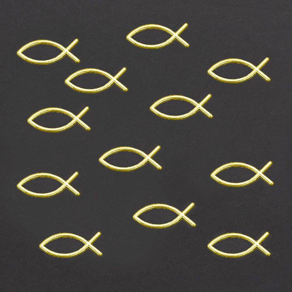 Oblique Unique Fische Streudeko Taufe Kommunion Konfirmation - gold