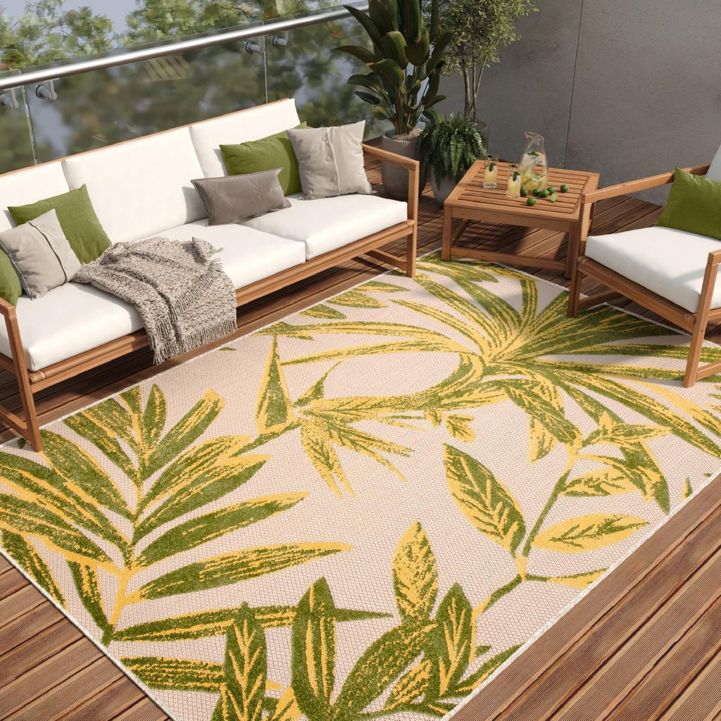 Tapiso Teppich PATIO Outdoor – Balkon und Terrassen Teppich, wetterfest & pflegeleicht 140 x 200 cm