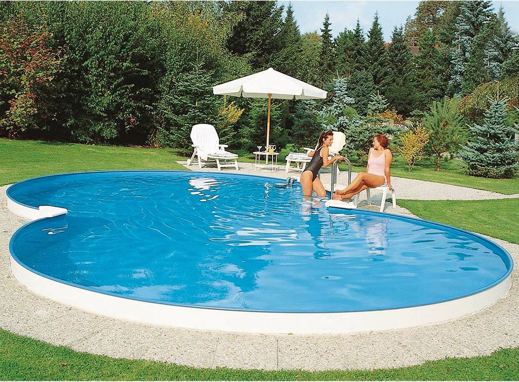 Summer Fun Stahlwandbecken Kreta Exklusiv achtform 3,60m x 6,25m x 1,50m Folie 0,6mm Einzelbecken Pool Achtformpool / 360 x 625 x 150 cm Stahlwandp...