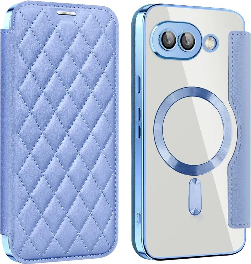 Custodia MagSafe Google Pixel 9a Phonesta Luxury Crystal Puffed Blu