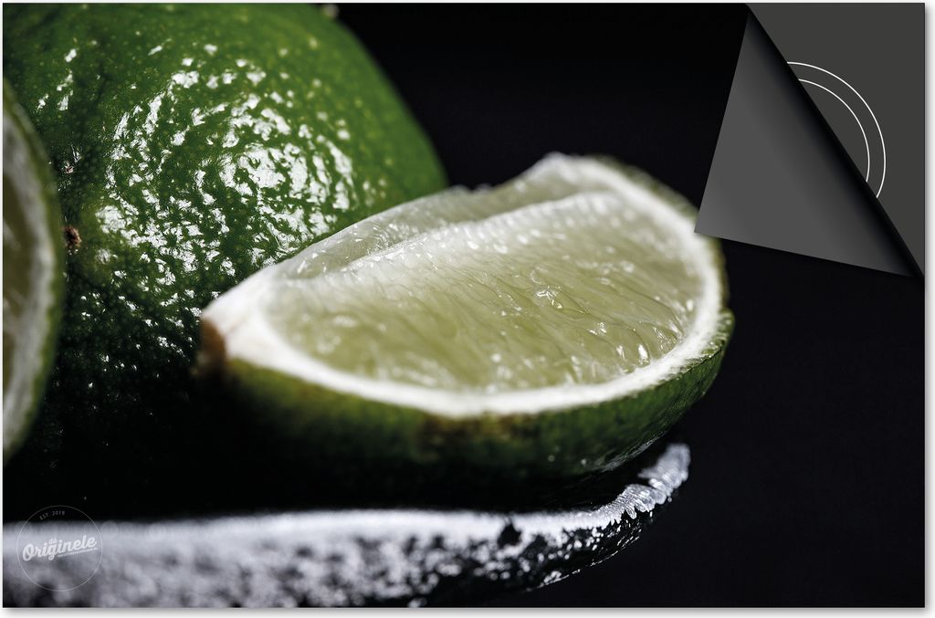 Induktionsschutz 81x52 - abdeckplatte Induktion matt- Dietrix Kochfeldschutz- Exklusive - Obst und Gemüse - Limetten