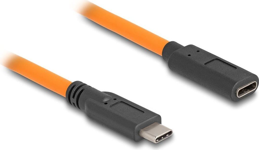 Delock USB 5 Gbps Kabel USB Type-C Stecker zu USB Type-C Buchse für Tethered Shooting 1 m orange