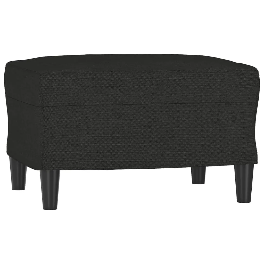Sgabello in Tessuto Nero 60x50x41 cm - Poggiapiedi Robusto e Comodo - 1
