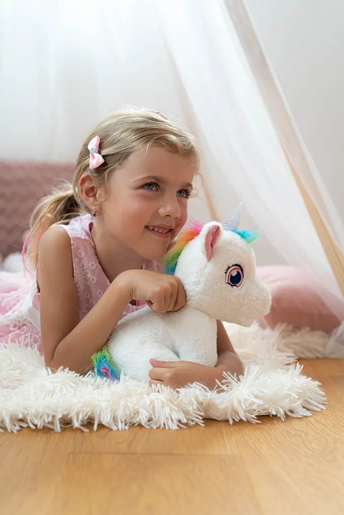 Licorne Interactive MAC TOYS à Effets Lumineux - Peluche Douce 35 cm - 3